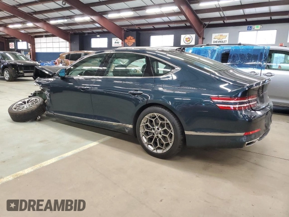 2021 Genesis G80 2.5T with VIN KMTGB4SC7MU045573, listed as a Copart auction lot 89157355 with 33,535 mi miles and Salvage Title. Bid and sale history available at DreamBid. Image 2.