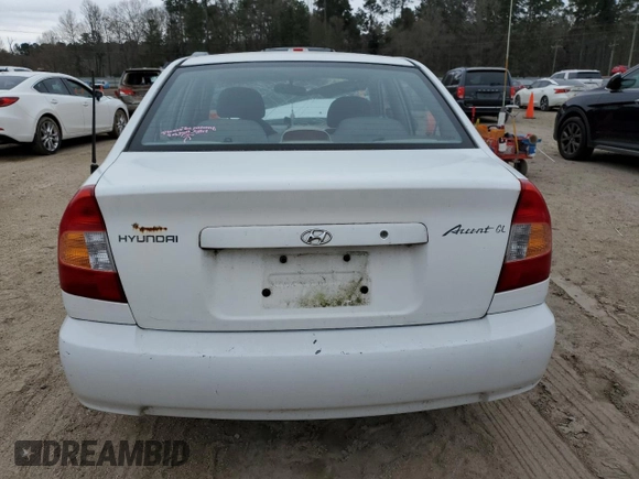 2001 Hyundai Accent GL with VIN KMHCG45C01U239413, listed as a Copart auction lot 45484365 with 104,073 mi miles and Salvage Title. Bid and sale history available at carsss.com. Image 6.