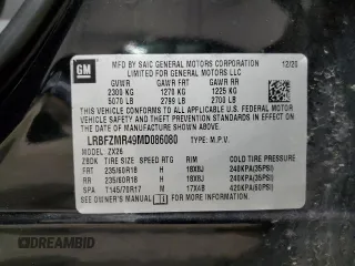 2021 Buick Envision Preferred with VIN LRBFZMR49MD086080, listed as a Copart auction lot 89330415 with 34,431 mi miles and Salvage Title. Bid and sale history available at carsss.com. Image 13.