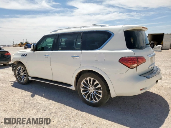 2015 Infiniti QX80 with VIN JN8AZ2NE9F9080739, listed as a Copart auction lot 57627165 with 155,836 mi miles and Salvage title. Bid and sale history available at DreamBid. Image 2.