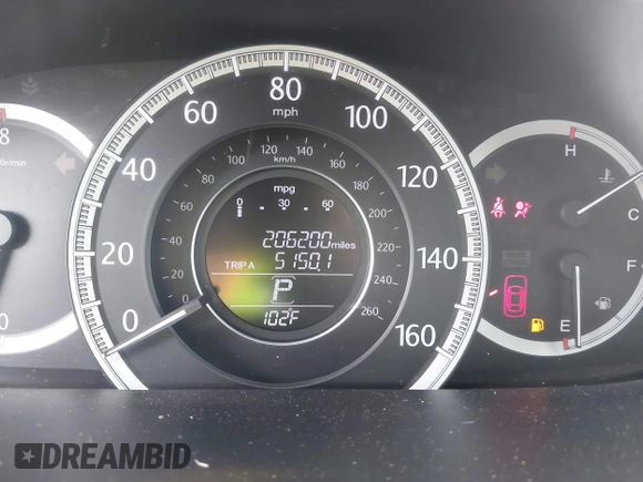 2015 Honda Accord EX-L with VIN 1HGCR2F86FA071607, listed as a IAAI auction lot 42581649 with 206,200 mi miles and . Bid and sale history available at DreamBid. Image 7.