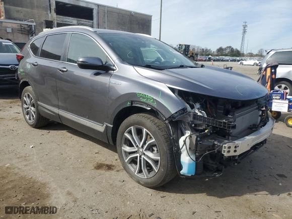 2021 Honda CR-V Hybrid Touring with VIN 7FART6H94ME013382, listed as a Copart auction lot 48223745 with 26,120 mi miles and Salvage Title. Bid and sale history available at carsss.com. Image 4.