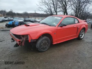 2002 Ford Mustang GT Deluxe with VIN 1FAFP42X22F177467, listed as a Copart auction lot 43930355 with 0 mi miles and Salvage Title. Bid and sale history available at carsss.com. Image 1.