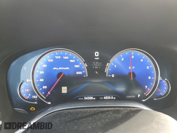 2018 BMW 7 Series ALPINA B7 xDrive with VIN WBA7F2C53JG856267, listed as a Copart auction lot 78383124 with 54,388 mi miles and Salvage Title. Bid and sale history available at carsss.com. Image 9.