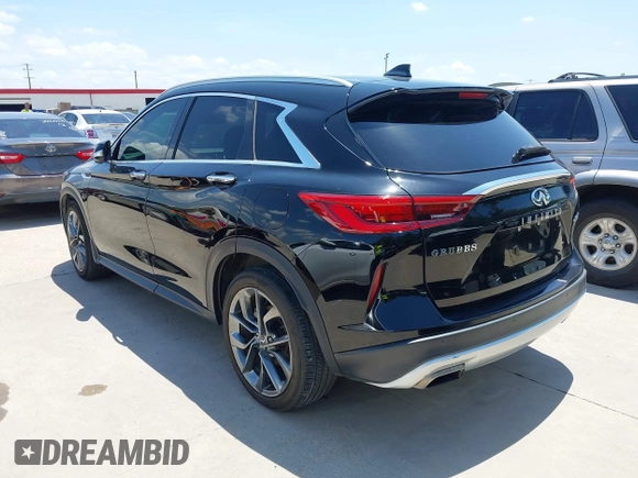 2019 Infiniti QX50 Luxe with VIN 3PCAJ5M1XKF126209, listed as a IAAI auction lot 42702042 with 57,763 mi miles and . Bid and sale history available at DreamBid. Image 3.