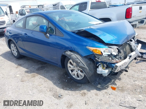 2012 Honda Civic Cpe LX with VIN 2HGFG3B53CH548740, listed as a IAAI auction lot 42039835 with 175,246 mi miles. Bid and sale history available at carsss.com. Image 1.