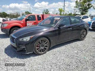 2023 Infiniti Q50 Red Sport 400 with VIN JN1FV7DP8PM570247, listed as a Copart auction lot 51143775 with 8,919 mi miles and Clean Title. Bid and sale history available at DreamBid. Image 1.