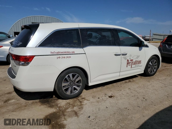 2014 Honda Odyssey Touring z VIN 5FNRL5H92EB059168, wystawiony jako Copart lot #76121914 z przebiegiem 264 715 mil mil oraz Szkoda całkowita • Salvage title. Historia ofert i sprzedaży dostępna na DreamBid. Obrazek 3.