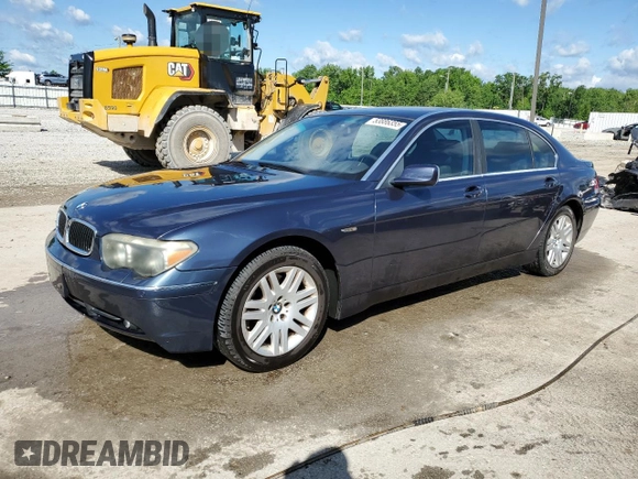 2003 BMW 7 Series 745Li with VIN WBAGN63433DR16621, listed as a Copart auction lot 53886355 with 122,775 mi miles and Non repairable. Bid and sale history available at DreamBid. Image 1.