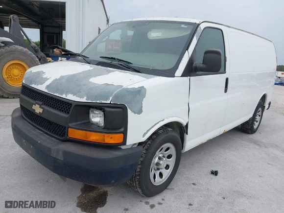 2012 Chevrolet Express Cargo Van with VIN 1GCSGAFX7C1124523, listed as a IAAI auction lot 40328756 with 266,445 mi miles. Bid and sale history available at carsss.com. Image 2.