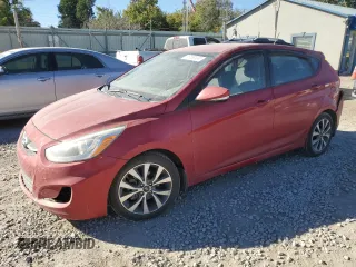 2015 Hyundai Accent Sport with VIN KMHCU5AE5FU233118, listed as a Copart auction lot 76130524 with 150,019 mi miles and Salvage Title. Bid and sale history available at carsss.com. Image 1.