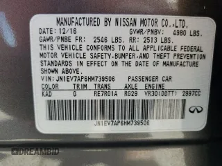 2017 Infiniti Q50 Premium z VIN JN1EV7AP6HM739506, wystawiony jako Copart lot #53484535 z przebiegiem 132 875 mil mil oraz Szkody całkowita. Historia ofert i sprzedaży dostępna na DreamBid. Obrazek 12.