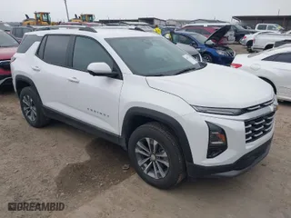 2025 Chevrolet Equinox FWD LT with VIN 3GNAXHEG7SL215828, listed as a IAAI auction lot 41877169 with 4,928 mi miles. Bid and sale history available at carsss.com. Image 1.
