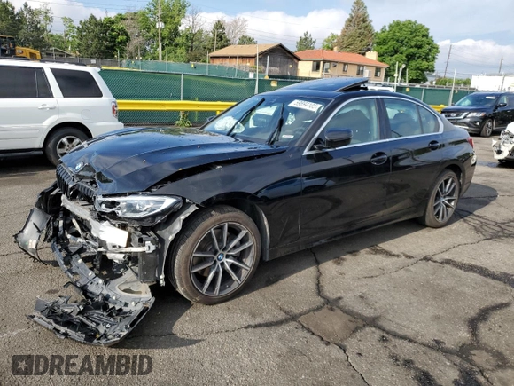 2020 BMW 3 Series 330i xDrive with VIN 3MW5R7J07L8B35275, listed as a Copart auction lot 59894105 with 28,310 mi miles and Salvage title. Bid and sale history available at DreamBid. Image 1.