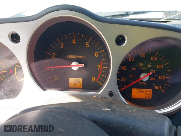 2004 Nissan 350Z Touring with VIN JN1AZ36AX4T011302, listed as a IAAI auction lot 41868504 with 78,683 mi miles. Bid and sale history available at carsss.com. Image 7.