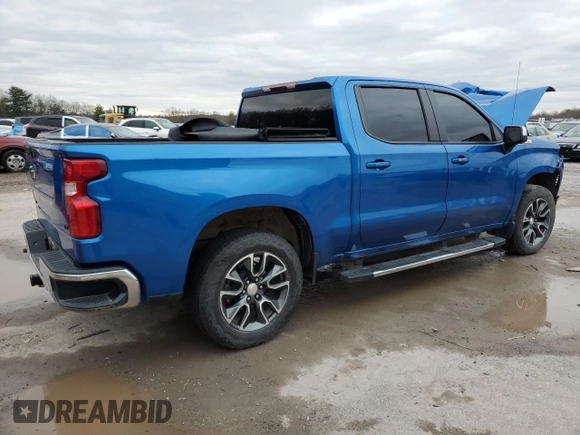 2022 Chevrolet Silverado 1500 LT with VIN 3GCUDDEDXNG595743, listed as a Copart auction lot 84348264 with Not Provided miles and Salvage Title. Bid and sale history available at DreamBid. Image 3.