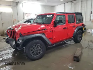 2024 Jeep Wrangler Sport S with VIN 1C4PJXDN5RW210582, listed as a Copart auction lot 47043845 with 18,593 mi miles and Salvage Title. Bid and sale history available at carsss.com. Image 1.