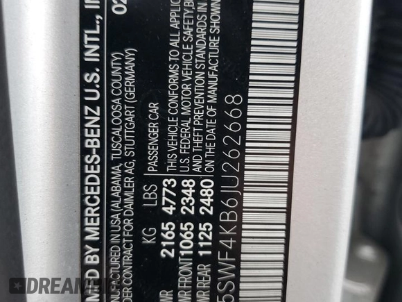 2018 Mercedes-Benz C 300 z VIN 55SWF4KB6JU262668, wystawiony jako Copart lot #55731875 z przebiegiem 115 651 mil mil oraz Szkoda całkowita • Salvage title. Historia ofert i sprzedaży dostępna na DreamBid. Obrazek 12.