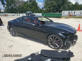 2022 Infiniti Q60 Red Sport 400 with VIN JN1FV7LL7NM680945, listed as a Copart auction lot 69774344 with 9,036 mi miles and Salvage title. Bid and sale history available at DreamBid. Image 4.