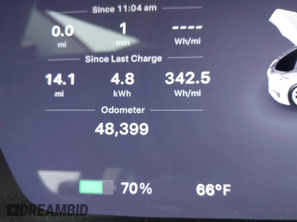 2016 Tesla Model S 90D with VIN 5YJSA1E23GF138925, listed as a IAAI auction lot 42408676 with 48,399 mi miles and . Bid and sale history available at DreamBid. Image 15.