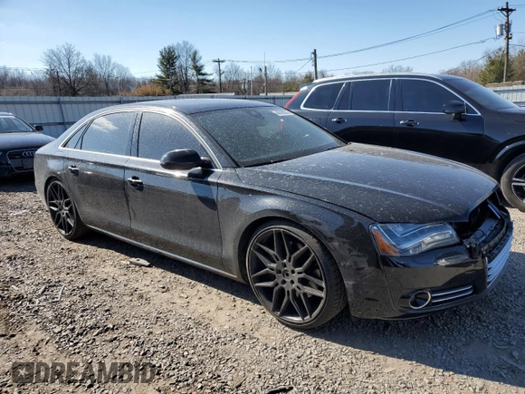 2014 Audi A8 4.0T с VIN WAUR2AFDXEN005361, выставлен на аукционе Copart как лот 46828285 с пробегом 106 984 миль миль и Списание • Salvage title. История ставок и продаж доступна на DreamBid. Изображение 4.