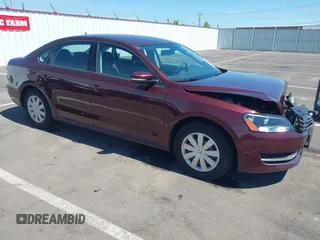 2013 Volkswagen Passat S with VIN 1VWAP7A31DC029851, listed as a IAAI auction lot 42191963 with 24,862 mi miles and . Bid and sale history available at DreamBid. Image 1.