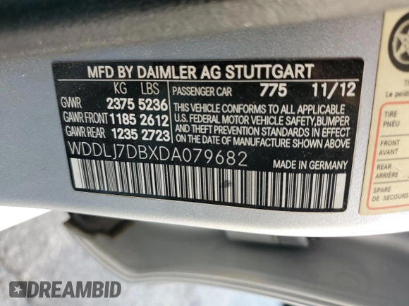 2013 Mercedes-Benz CLS-Class CLS 550 with VIN WDDLJ7DBXDA079682, listed as a Copart auction lot 70315734 with 134,713 mi miles. Bid and sale history available at carsss.com. Image 12.