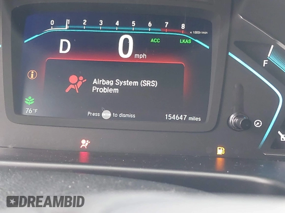 2018 Honda Odyssey EX-L with VIN 5FNRL6H72JB076597, listed as a IAAI auction lot 41838664 with 154,647 mi miles and . Bid and sale history available at DreamBid. Image 15.