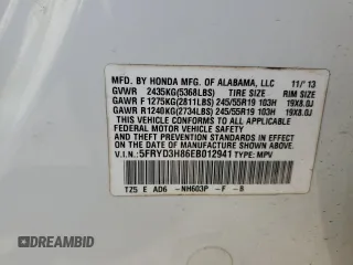 2014 Acura MDX Advance with VIN 5FRYD3H86EB012941, listed as a Copart auction lot 87821975 with 168,520 mi miles and Salvage title. Bid and sale history available at DreamBid. Image 16.