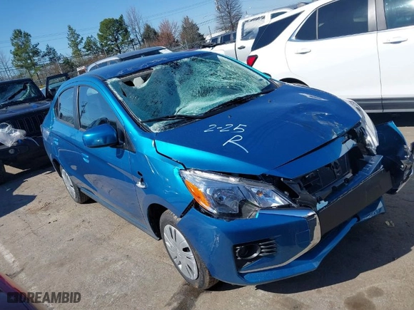 2024 Mitsubishi Mirage G4 ES with VIN ML32FUFJ5RHF18057, listed as a IAAI auction lot 41777971 with 2,457 mi miles. Bid and sale history available at carsss.com. Image 1.