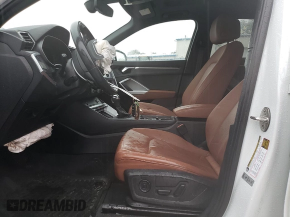 2021 Audi Q3 S line Premium with VIN WA1DECF39M1035653, listed as a Copart auction lot 50160195 with 24,648 mi miles and Salvage Title. Bid and sale history available at DreamBid. Image 7.