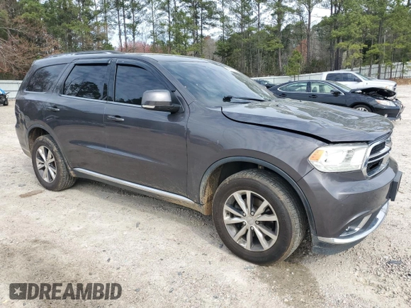 2016 Dodge Durango Limited with VIN 1C4RDJDG2GC331132, listed as a Copart auction lot 48737355 with 187,298 mi miles and Salvage Title. Bid and sale history available at DreamBid. Image 4.