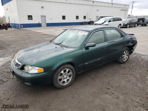 2001 Mazda 626 LX with VIN 1YVGF22C215245817, listed as a Copart auction lot 80491144 with 147,603 mi miles and Salvage Title. Bid and sale history available at carsss.com. Image 1.