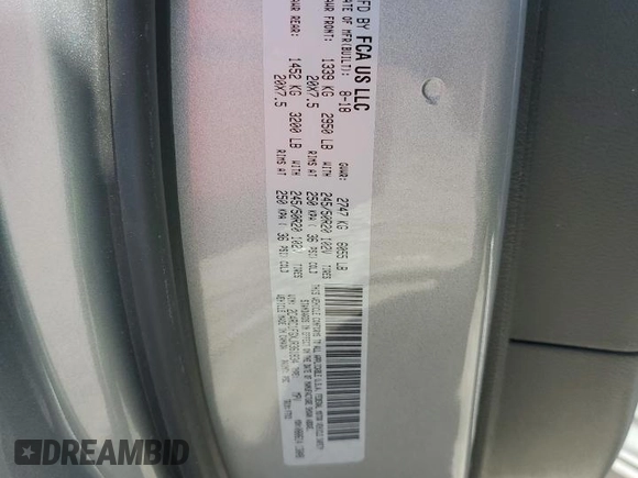 2018 Chrysler Pacifica Touring Plus with VIN 2C4RC1FGXJR361834, listed as a Copart auction lot 49476195 with 65,784 mi miles and Salvage Title. Bid and sale history available at DreamBid. Image 13.