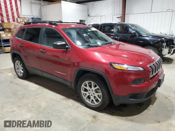 2017 Jeep Cherokee Sport with VIN 1C4PJMAB0HW504625, listed as a Copart auction lot 84867194 with 46,966 mi miles and Salvage Title. Bid and sale history available at carsss.com. Image 4.