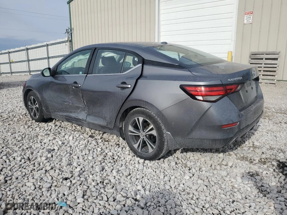 2021 Nissan Sentra SV with VIN 3N1AB8CVXMY298107, listed as a Copart auction lot 43066835 with 56,011 mi miles and Salvage Title. Bid and sale history available at carsss.com. Image 2.