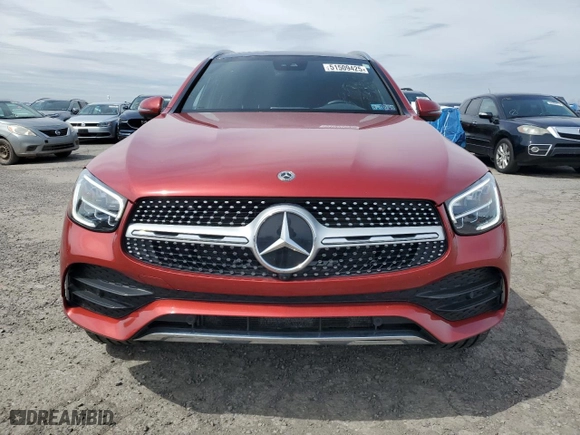 2022 Mercedes-Benz GLC with VIN W1N0G8EB8NV367851, listed as a Copart auction lot 51509425 with 34,758 mi miles and Salvage Title. Bid and sale history available at carsss.com. Image 5.