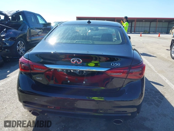 2020 Infiniti Q50 Premium with VIN JN1EV7AR3LM254279, listed as a IAAI auction lot 41877606 with 55,454 mi miles and . Bid and sale history available at DreamBid. Image 16.