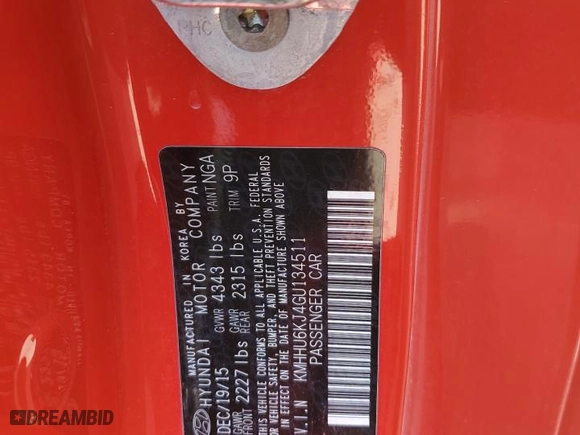 2016 Hyundai Genesis Coupe 3.8L Ultimate with VIN KMHHU6KJ4GU134511, listed as a Copart auction lot 48715175 with 138,408 mi miles and Salvage Title. Bid and sale history available at carsss.com. Image 12.