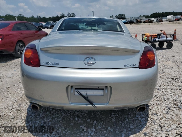 2002 Lexus SC 430 with VIN JTHFN48Y320007698, listed as a Copart auction lot 58675624 with Not Provided miles and Non Repairable. Bid and sale history available at DreamBid. Image 6.