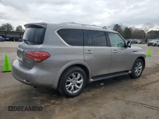 2012 Infiniti QX56 8-passenger with VIN JN8AZ2ND4C9715207, listed as a Copart auction lot 43283955 with 191,935 mi miles and Salvage title. Bid and sale history available at DreamBid. Image 3.