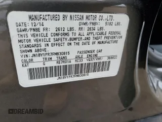 2015 Infiniti Q70 with VIN JN1BY1PR7FM830815, listed as a Copart auction lot 53296645 with 110,872 mi miles and Salvage Title. Bid and sale history available at DreamBid. Image 13.