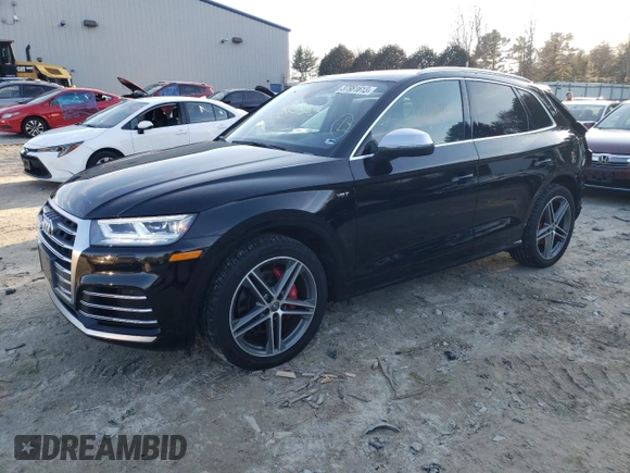 2018 Audi SQ5 Premium Plus with VIN WA1A4AFY6J2177258, listed as a Copart auction lot 37981613 with 49,805 mi miles. Bid and sale history available at carsss.com. Image 1.