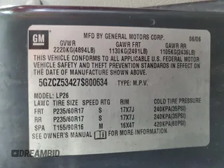 2007 Saturn VUE V6 z VIN 5GZCZ53427S800634, wystawiony jako Copart lot #56112125 z przebiegiem Nie podano mil oraz Szkoda całkowita • Salvage title. Historia ofert i sprzedaży dostępna na DreamBid. Obrazek 13.