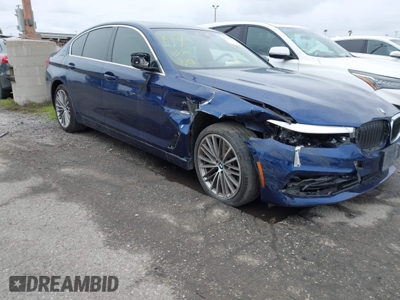 2019 BMW 5 Series 530e iPerformance with VIN WBAJA9C59KB389898, listed as a IAAI auction lot 41479595 with 90,965 mi miles. Bid and sale history available at carsss.com. Image 1.