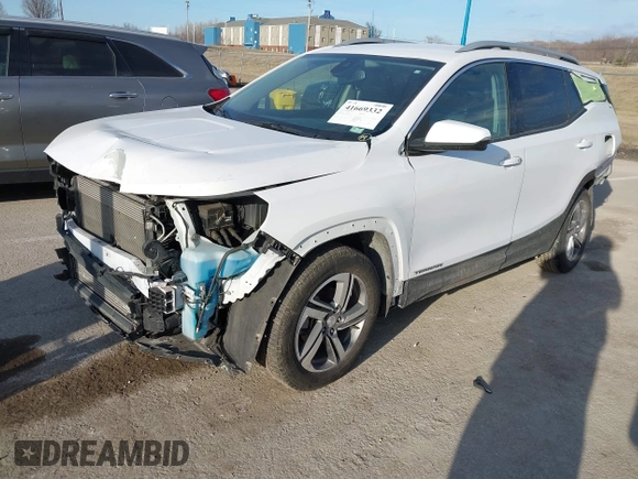 2021 GMC Terrain SLT with VIN 3GKALVEV3ML301727, listed as a IAAI auction lot 41669332 with 90,878 mi miles and . Bid and sale history available at carsss.com. Image 2.