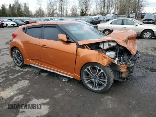 2016 Hyundai Veloster Turbo with VIN KMHTC6AE0GU299165, listed as a Copart auction lot 48708515 with 101,057 mi miles and Salvage title. Bid and sale history available at DreamBid. Image 4.