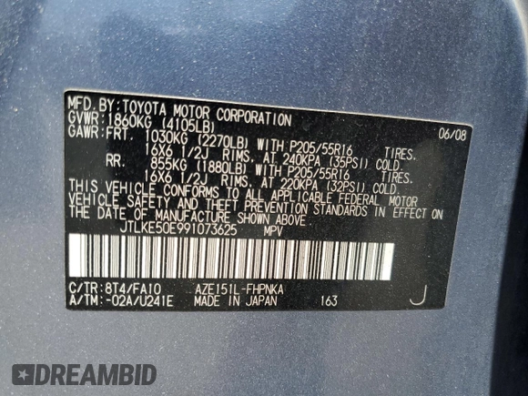 2009 Scion xB z VIN JTLKE50E991073625, wystawiony jako Copart lot #57295885 z przebiegiem 111 211 mil mil oraz Szkoda całkowita • Salvage title. Historia ofert i sprzedaży dostępna na DreamBid. Obrazek 14.
