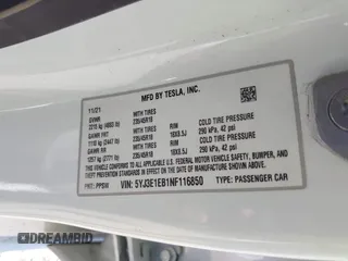 2022 Tesla Model 3 Long Range with VIN 5YJ3E1EB1NF116850, listed as a IAAI auction lot 42062677 with 48,744 mi miles and . Bid and sale history available at DreamBid. Image 9.