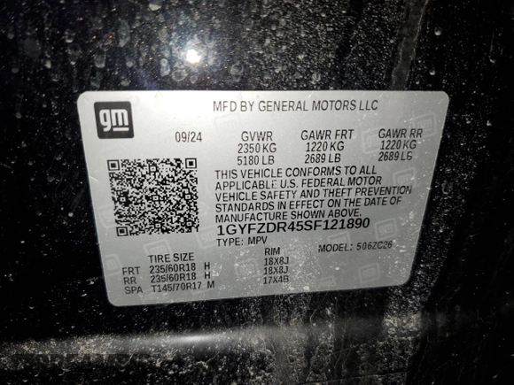 2025 Cadillac XT4 AWD Premium Luxury z VIN 1GYFZDR45SF121890, wystawiony jako Copart lot #49257295 z przebiegiem Nie podano mil oraz Szkoda całkowita • Salvage title. Historia ofert i sprzedaży dostępna na DreamBid. Obrazek 13.